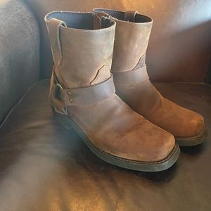 Dingo rev up motorcycle boots, ankle brown, 9.5